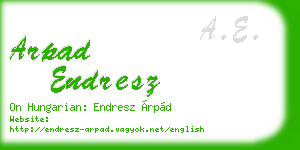 arpad endresz business card